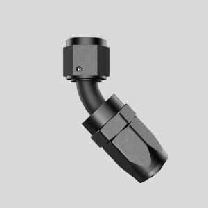 45 graders aluminium ett stycke fullt flöde svivel slang slut oljebränsle slang slut en passning